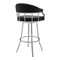 Armen Living Palmdale Swivel Modern Black Faux Leather 26" Barstool in Brushed Stainless Steel Finish 721535752201 - alternate 3